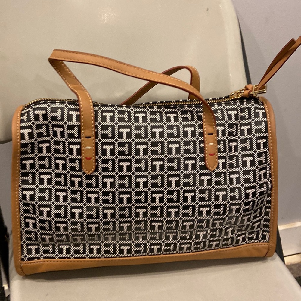 Cream and Black Medium Size Womens Bag